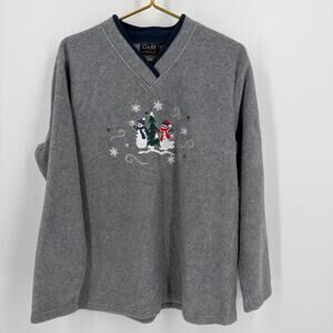 C&B Sport Snowman Embroidered Fleece Pullover‎ - Size L